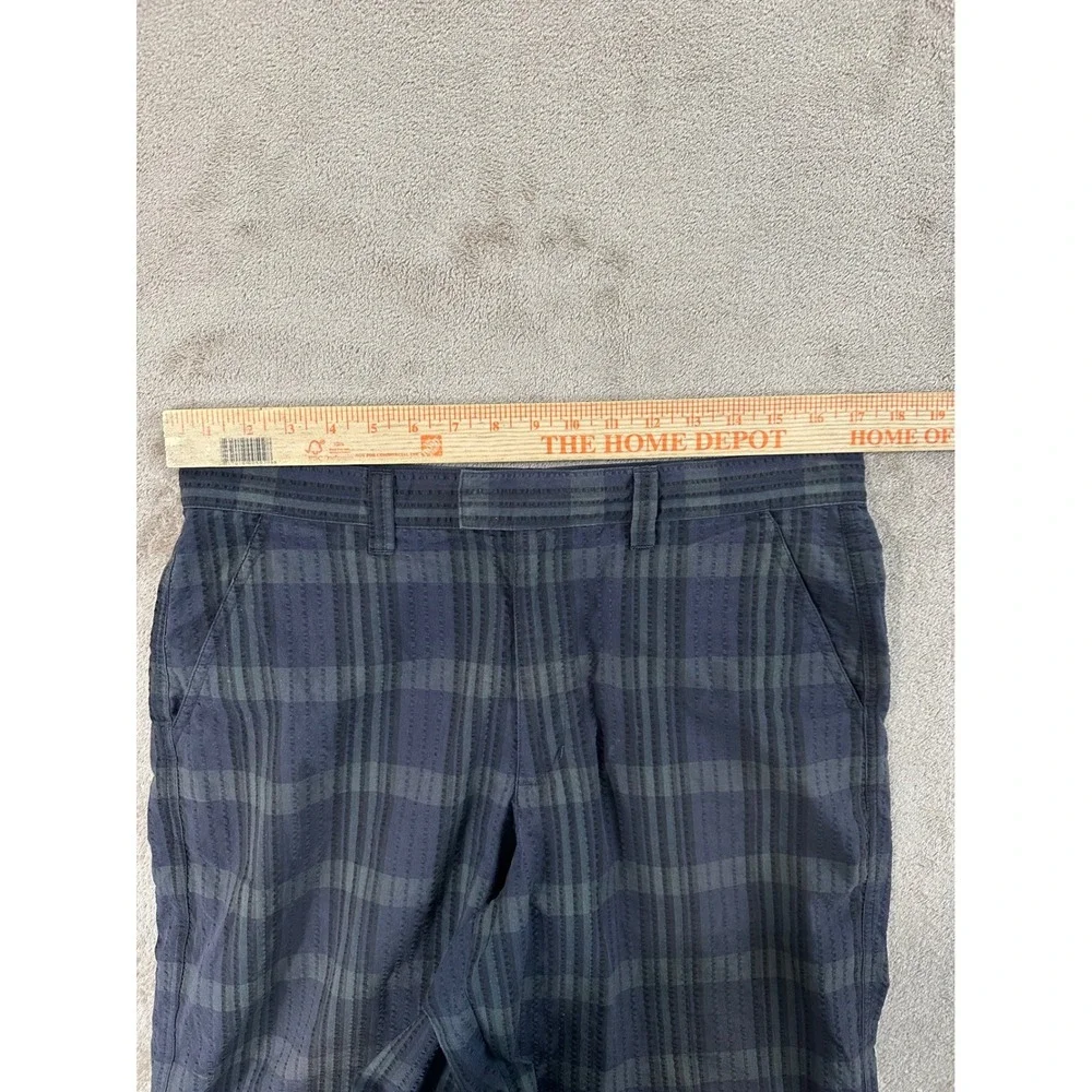 Patagonia Thrift Shorts Mens Size 32 Blue Grey Plaid Seersucker Cotton Blend EUC